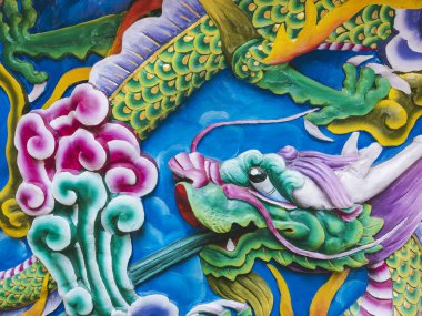 Dragon Çin sanat unsurlarını tapınak duvarı dekorasyonunda detaylandırdı 
