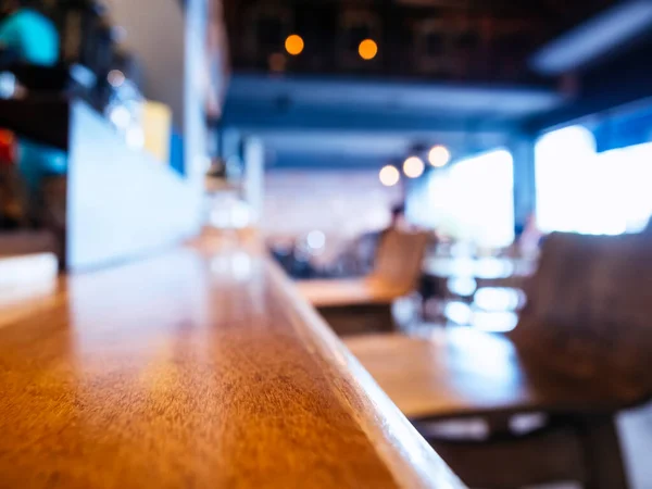 Tischplatte Theke Bar Restaurant Cafe Innenraum Verschwimmen Hintergrund — Stockfoto