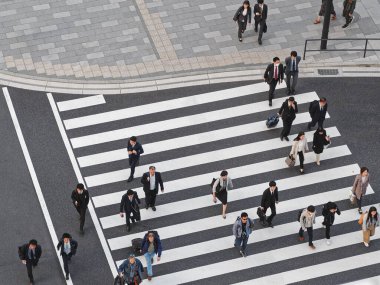 İnsanlar Tokyo City İş Alanı TOKYO, JAPONYAN - 18 Nisan 2019