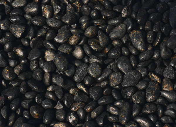 Kámen Oblázky Pobřeží Černá Textura Příroda Pozadí — Stock fotografie