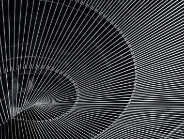 Çelik eğri çizgi deseni Gradation yarıçap dairesel panel mimarisi Sanat arkaplanı ayrıntıları