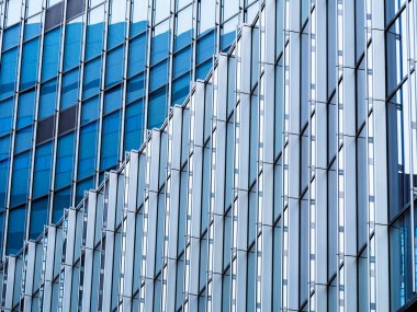 Mimari cam ön cephe eğrisi Metal desen Modern bina dış yapı Soyut arkaplan