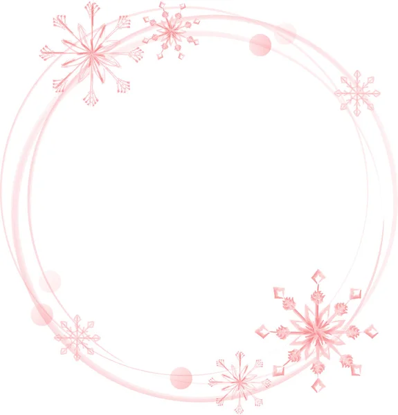 Зима Різдвяна Рамка Сніжинками Червоного Кольору Підходить Дизайну Листівок Фотографій Стокова Ілюстрація