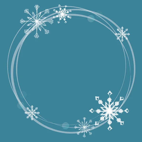 Зима Різдвяна Рамка Сніжинками Білому Підходить Дизайну Листівок Фотографій Флаєрів Стоковий вектор