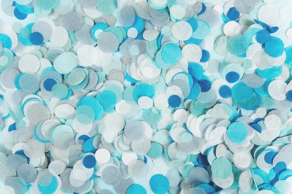 Blauwe Confetti Blauwe Pastel Achtergrond Feestelijk Decor Voor Ontwerp — Stockfoto