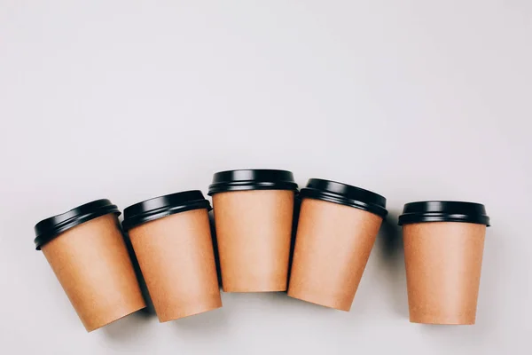 Many cups of coffee to go — Stock Photo, Image