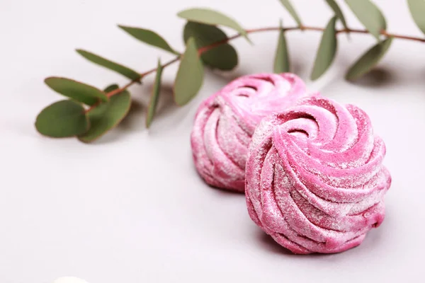 Två rosa marshmallow — Stockfoto