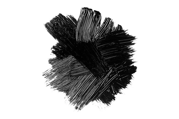 Abstract Grunge Brush Stroke Made Slack Acrylic Paint Isolated White — Stock Photo, Image