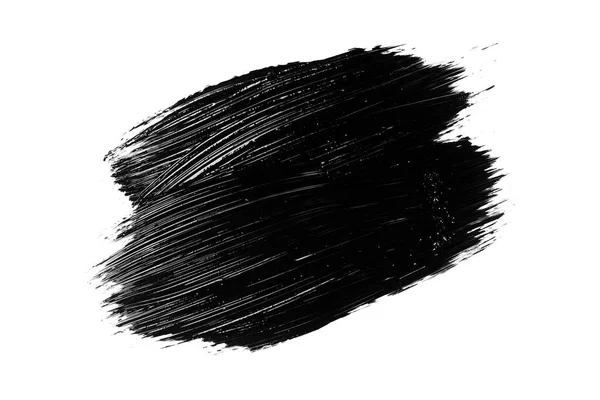 Abstract Grunge Brush Stroke Made Slack Acrylic Paint Isolated White — Stock Photo, Image