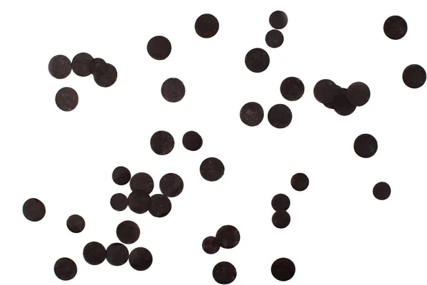 Schwarze Kreise Auf Weißem Hintergrund Ausgeschnitten Festliches Konzept Flache Verlegestile — Stockfoto