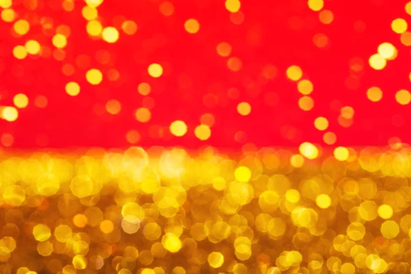 Gold Sparkling Bokeh Together Red Abstract Background Defocused Christmas Lights — Stock Photo, Image