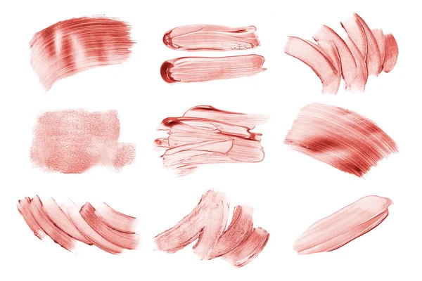Set of living color paint strokes, isolated on white. — Stock Photo, Image