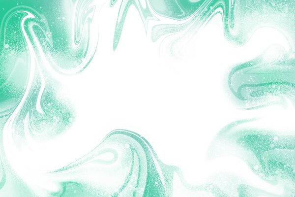 Abstract mint fluid art background.