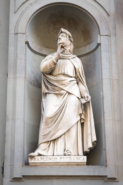 Statue of Francesco Petrarca in Florence, Italy clipart