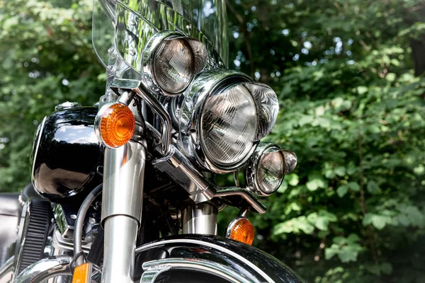 Vintage Motorcycle Headlight Close Up — Stock Photo, Image