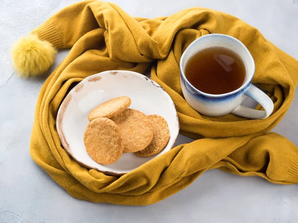 Winter comfort food concept with tea