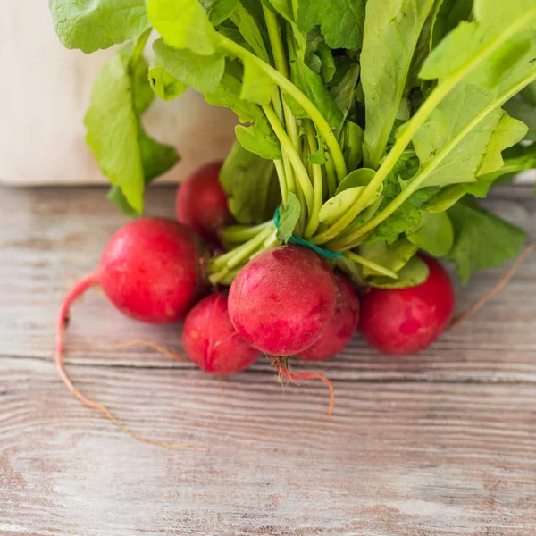 Fresh radish on wooden board for salad — Stock Photo, Image