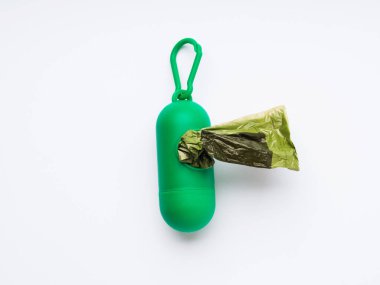 Compostable köpek kaka çantaları dağıtıcı beyaz