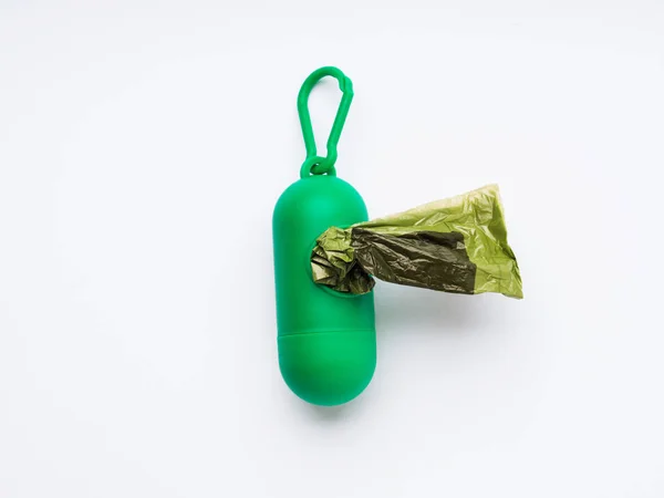 Compostable köpek kaka çantaları dağıtıcı beyaz