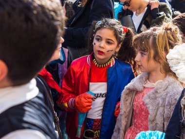 Naples, İtalya - 1 Mart 2019. Karnaval geçit