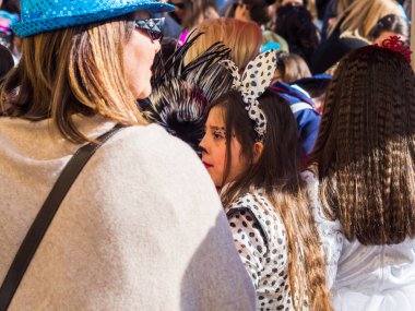 Naples, İtalya - 1 Mart 2019. Karnaval geçit