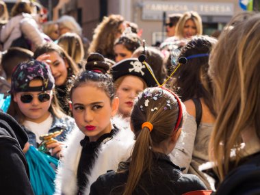 Naples, İtalya - 1 Mart 2019. Karnaval geçit