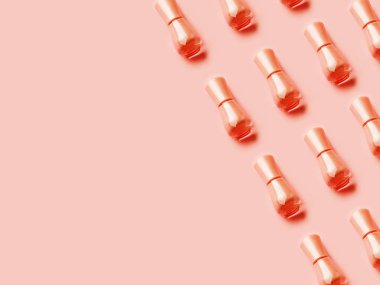 Turuncu altın oje şişe deseni