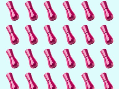 Nane yeşili koyu pembe oje şişe deseni