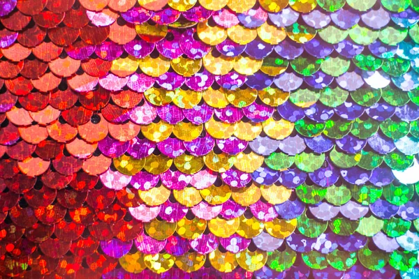Brilhante colorido lantejoulas vestido detalhe textura — Fotografia de Stock