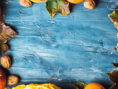 Şükran hasat sonbahar meyve arka plan.