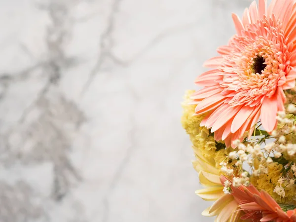 Gelbe und rosa Gerbera Gänseblümchen Blumenstrauß — Stockfoto
