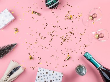 Pembe düz yatıyordu Noel arkaplanı