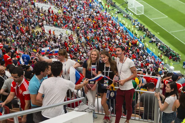 Moskva Rusko Července 2018 Mistrovství Světa Fotbale 2018 Fotbaloví Fanoušci Stock Fotografie