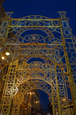 Noel dekorasyon şehir şehir merkezinin aydınlatılmış