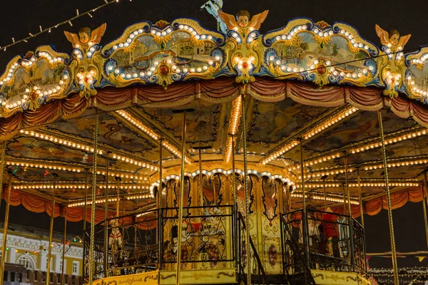 Carousel Monterad Centrum För Xmas Och Nyår Semester — Stockfoto