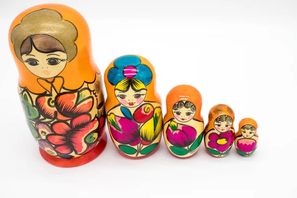 Juguete Ruso Matryoshka Sobre Fondo Blanco — Foto de Stock