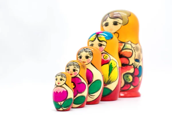 Russian Toy Matryoshka White Background — Stock Photo, Image