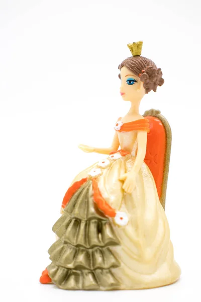 Figurine Toy Princess Isolated White Background — Stock Photo, Image