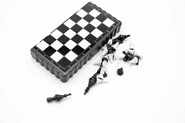 Plastiktüten Schachspiel Mit Dame — Stockfoto