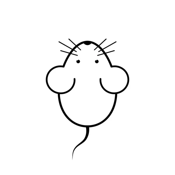 Mouse Silhouette Stilizzata Nera Logo Mouse Illustrazione Vettoriale — Vettoriale Stock