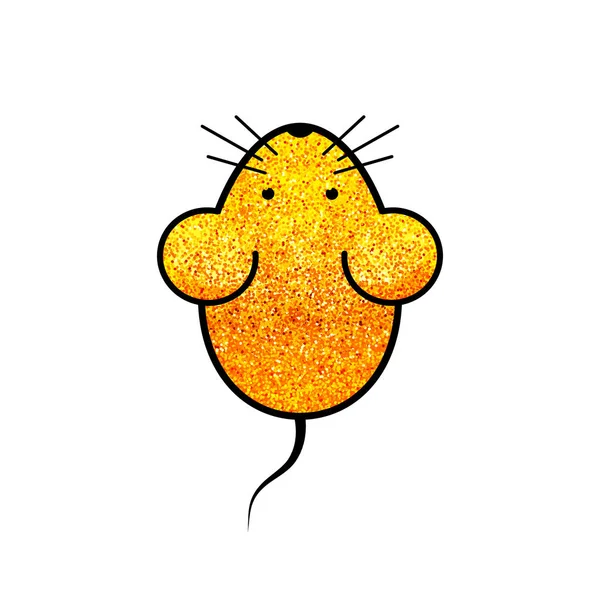 Maus Goldene Stilisierte Silhouette Logo Der Goldenen Maus Vektorillustration — Stockvektor