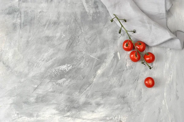 Bakgrund Med Ett Tomt Utrymme För Text Och Gren Körsbärstomater — Stockfoto