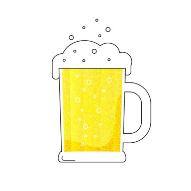 vektör kupa bira beyaz arka plan üzerinde köpük ile
