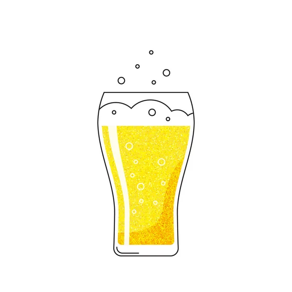 Vector Glass Beer Froth White Background — Stock Vector