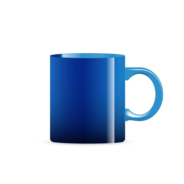 Photo Tasse Blanche Réaliste Isolé Sur Fond Blanc Modèle Pour — Image vectorielle