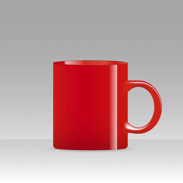 Photo Tasse Blanche Réaliste Isolé Sur Fond Blanc Modèle Pour — Image vectorielle