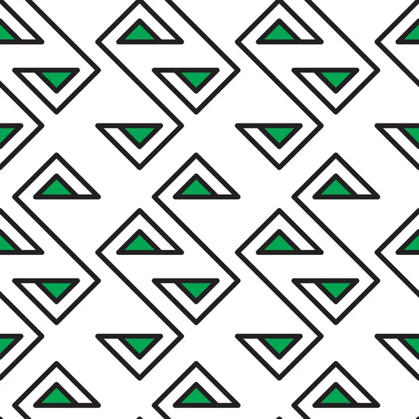 Abstracte Geometrische Naadloze Mode Groene Print Driehoek Ontwerppatroon — Stockvector