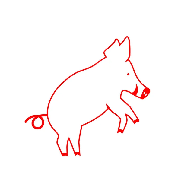 Wildschwein Schwein Silhouette Isoliert Auf Weißem Hintergrund Wildschwein Schwein Logo — Stockvektor