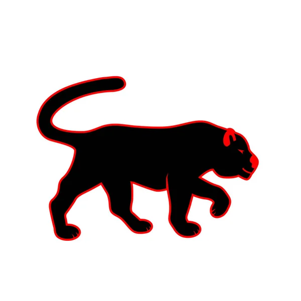 Silhouette Tigre Isolé Sur Fond Blanc Logo Tigre Illustration Vectorielle — Image vectorielle