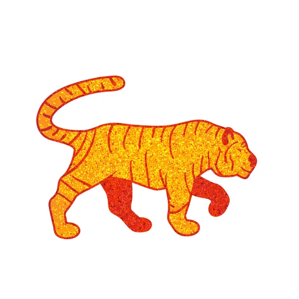 Silhouette Tigre Isolée Sur Fond Blanc Logo Tigre Illustration Vectorielle — Image vectorielle